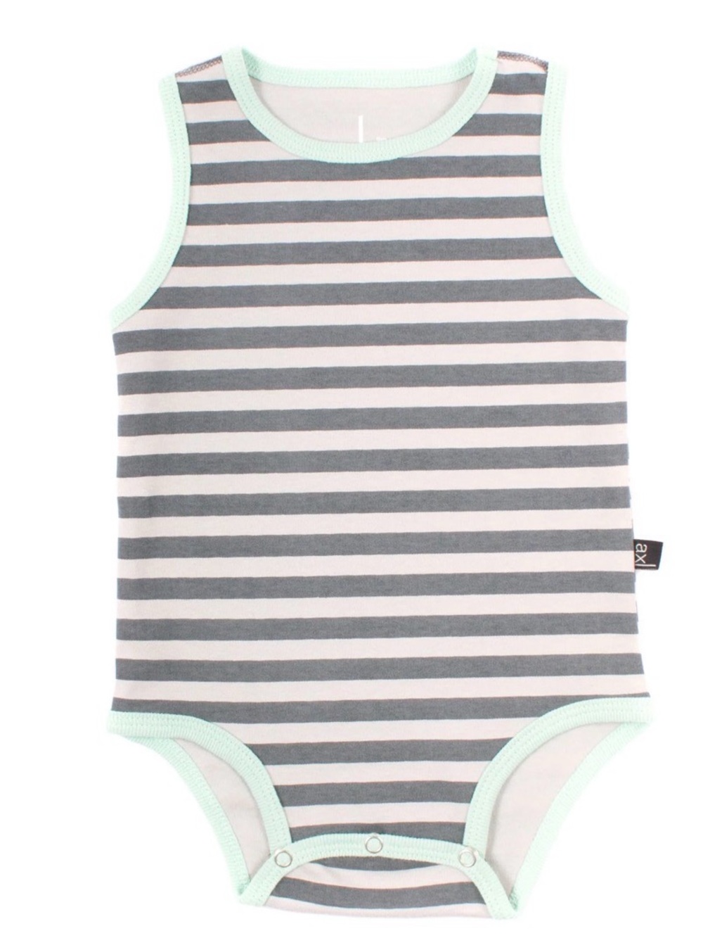 AXL Organic Cotton Mint Striped Sleeveless One-Piece Bodysuit
